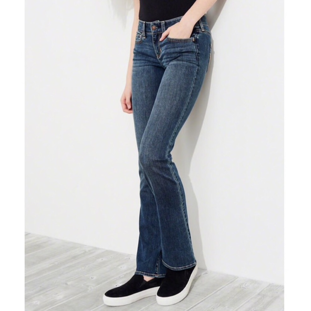 Dark Wash Low Rise Boot Cut Jeans